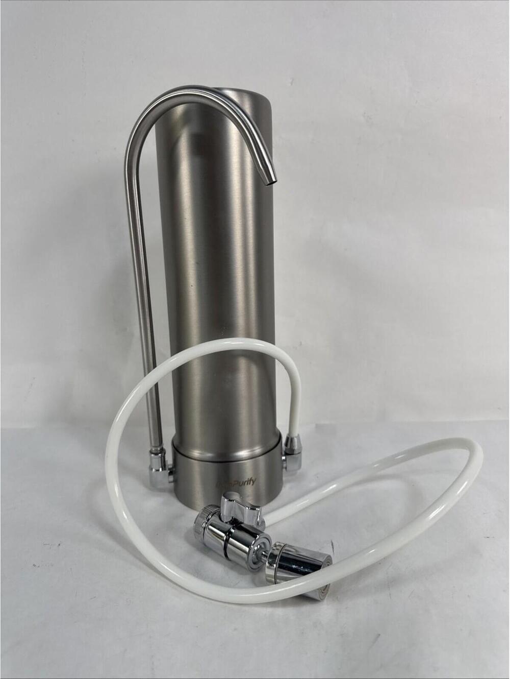 Lanpurify Stainless Steel Countertop Faucet Water Filter System w/ Filter ~ New